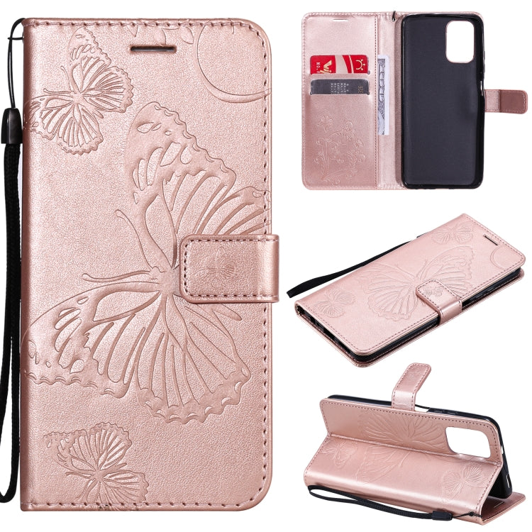 For Xiaomi Redmi Note 10 4G Pressed Printing Butterfly Pattern Horizontal Flip PU Leather Case with Holder & Card Slots & Wallet & Lanyard