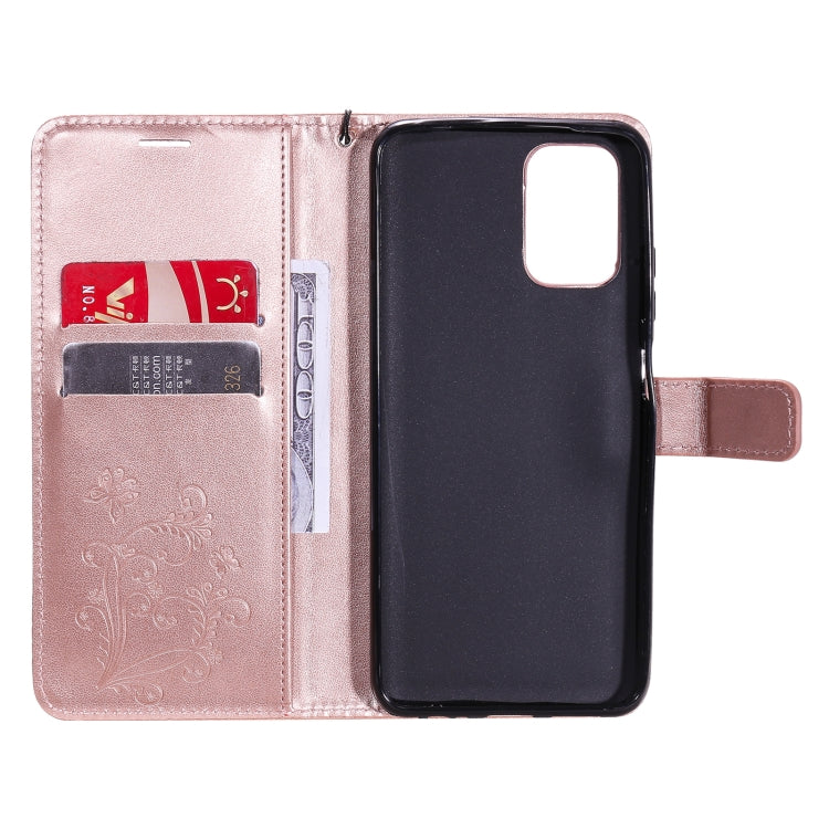 For Xiaomi Redmi Note 10 4G Pressed Printing Butterfly Pattern Horizontal Flip PU Leather Case with Holder & Card Slots & Wallet & Lanyard