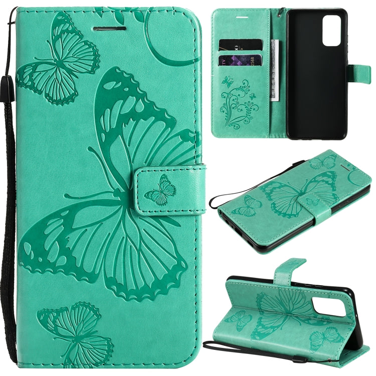 For Samsung Galaxy A32 4G Pressed Printing Butterfly Pattern Horizontal Flip PU Leather Case with Holder & Card Slots & Wallet & Lanyard