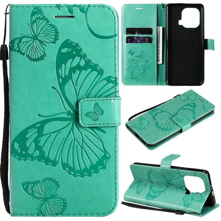 For Xiaomi Mi 11 Pro Pressed Printing Butterfly Pattern Horizontal Flip PU Leather Case with Holder & Card Slots & Wallet & Lanyard
