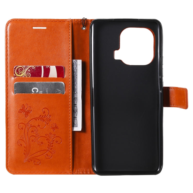 For Xiaomi Mi 11 Pro Pressed Printing Butterfly Pattern Horizontal Flip PU Leather Case with Holder & Card Slots & Wallet & Lanyard