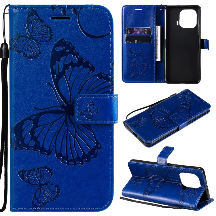 For Xiaomi Mi 11 Pro Pressed Printing Butterfly Pattern Horizontal Flip PU Leather Case with Holder & Card Slots & Wallet & Lanyard