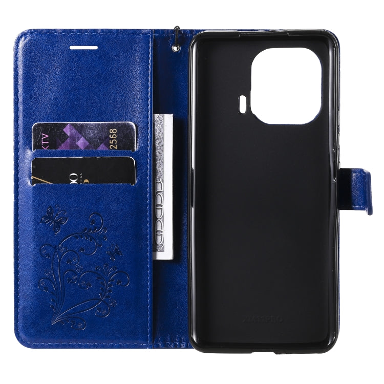 For Xiaomi Mi 11 Pro Pressed Printing Butterfly Pattern Horizontal Flip PU Leather Case with Holder & Card Slots & Wallet & Lanyard