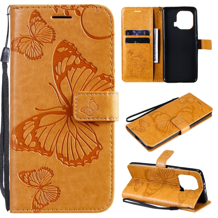 For Xiaomi Mi 11 Pro Pressed Printing Butterfly Pattern Horizontal Flip PU Leather Case with Holder & Card Slots & Wallet & Lanyard