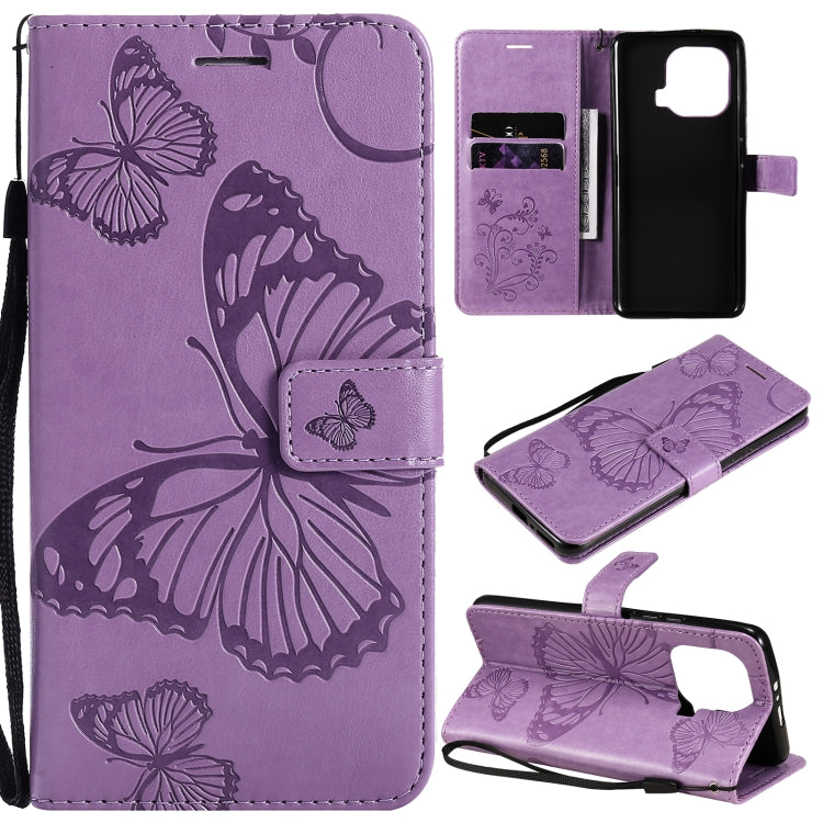 For Xiaomi Mi 11 Pro Pressed Printing Butterfly Pattern Horizontal Flip PU Leather Case with Holder & Card Slots & Wallet & Lanyard
