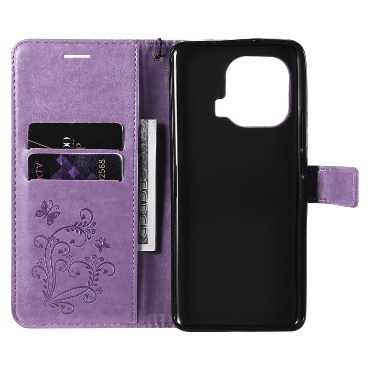 For Xiaomi Mi 11 Pro Pressed Printing Butterfly Pattern Horizontal Flip PU Leather Case with Holder & Card Slots & Wallet & Lanyard