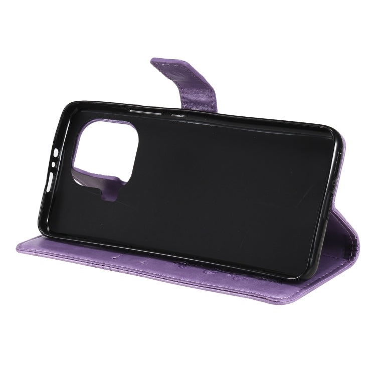 For Xiaomi Mi 11 Pro Pressed Printing Butterfly Pattern Horizontal Flip PU Leather Case with Holder & Card Slots & Wallet & Lanyard