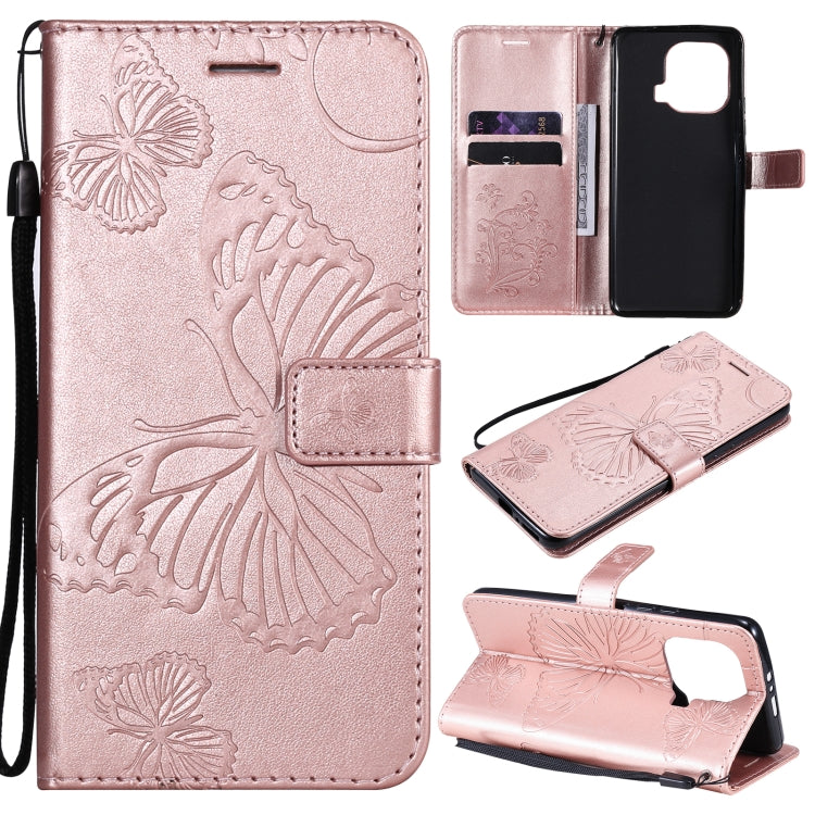 For Xiaomi Mi 11 Pro Pressed Printing Butterfly Pattern Horizontal Flip PU Leather Case with Holder & Card Slots & Wallet & Lanyard