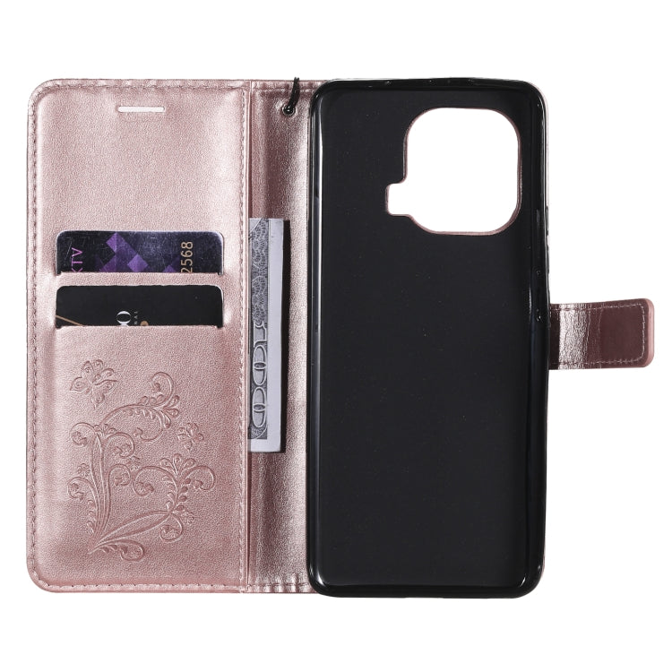 For Xiaomi Mi 11 Pro Pressed Printing Butterfly Pattern Horizontal Flip PU Leather Case with Holder & Card Slots & Wallet & Lanyard