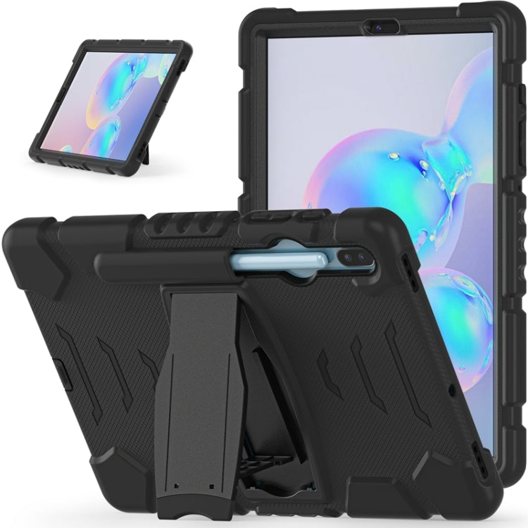 For Samsung Galaxy Tab S6 T860 3-Layer Protection Screen Frame + PC + Silicone Shockproof Combination Case with Holder