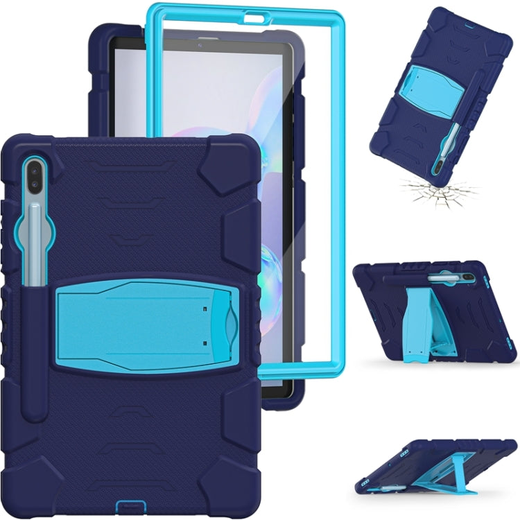 For Samsung Galaxy Tab S6 T860 3-Layer Protection Screen Frame + PC + Silicone Shockproof Combination Case with Holder