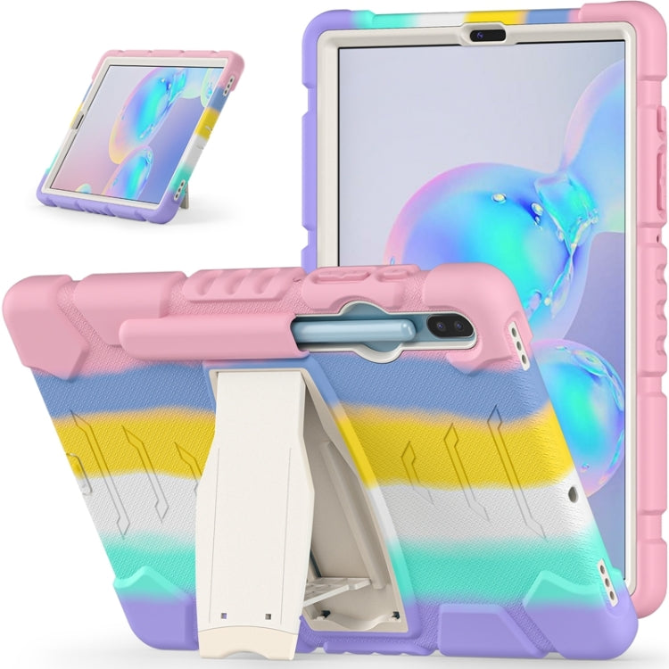 For Samsung Galaxy Tab S6 T860 3-Layer Protection Screen Frame + PC + Silicone Shockproof Combination Case with Holder