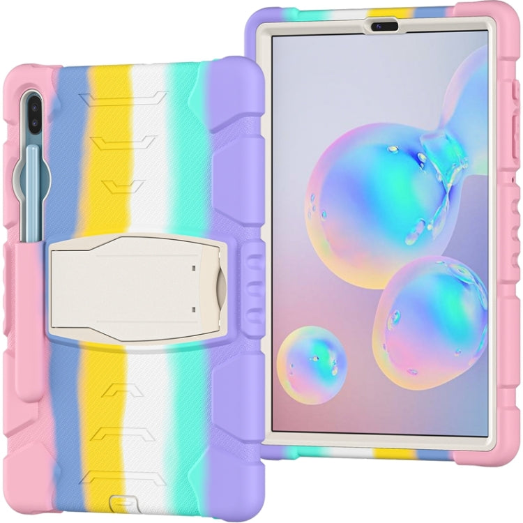 For Samsung Galaxy Tab S6 T860 3-Layer Protection Screen Frame + PC + Silicone Shockproof Combination Case with Holder