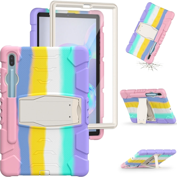 For Samsung Galaxy Tab S6 T860 3-Layer Protection Screen Frame + PC + Silicone Shockproof Combination Case with Holder