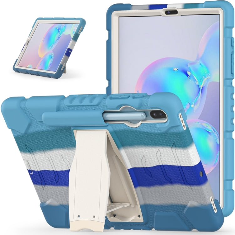 For Samsung Galaxy Tab S6 T860 3-Layer Protection Screen Frame + PC + Silicone Shockproof Combination Case with Holder