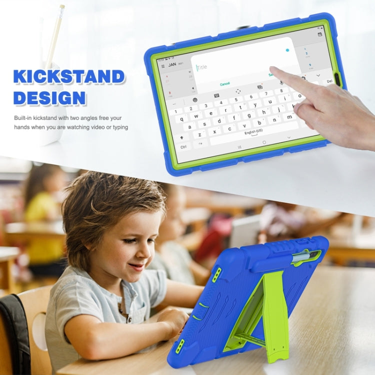 For Samsung Galaxy Tab S6 T860 3-Layer Protection Screen Frame + PC + Silicone Shockproof Combination Case with Holder