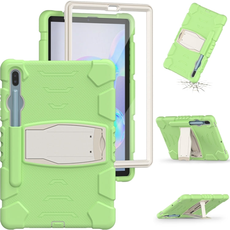 For Samsung Galaxy Tab S6 T860 3-Layer Protection Screen Frame + PC + Silicone Shockproof Combination Case with Holder