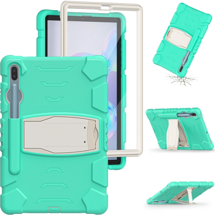 For Samsung Galaxy Tab S6 T860 3-Layer Protection Screen Frame + PC + Silicone Shockproof Combination Case with Holder