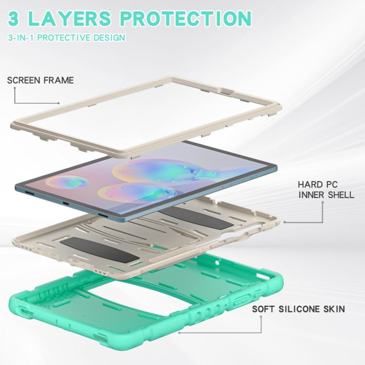 For Samsung Galaxy Tab S6 T860 3-Layer Protection Screen Frame + PC + Silicone Shockproof Combination Case with Holder