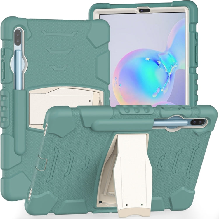 For Samsung Galaxy Tab S6 T860 3-Layer Protection Screen Frame + PC + Silicone Shockproof Combination Case with Holder