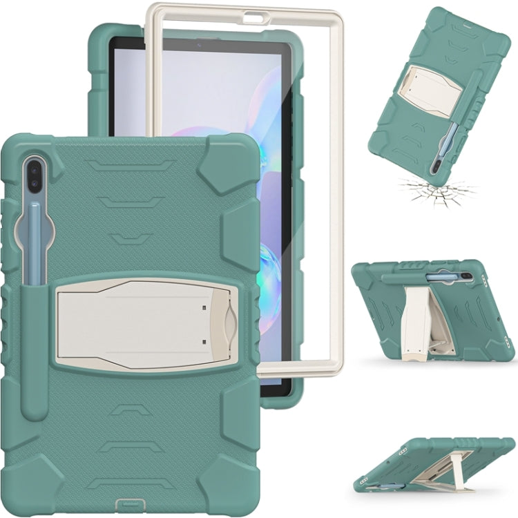 For Samsung Galaxy Tab S6 T860 3-Layer Protection Screen Frame + PC + Silicone Shockproof Combination Case with Holder
