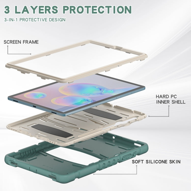 For Samsung Galaxy Tab S6 T860 3-Layer Protection Screen Frame + PC + Silicone Shockproof Combination Case with Holder