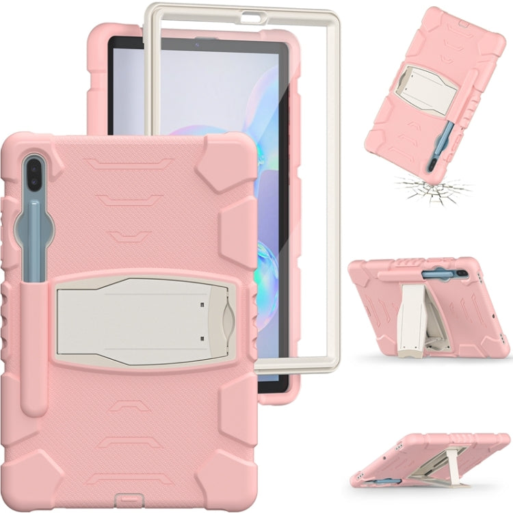 For Samsung Galaxy Tab S6 T860 3-Layer Protection Screen Frame + PC + Silicone Shockproof Combination Case with Holder