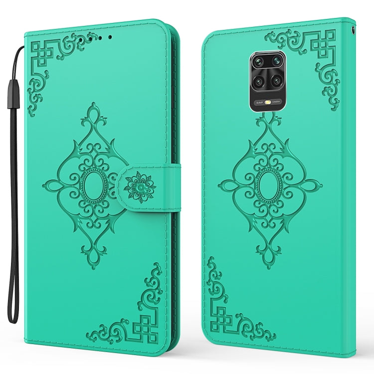 For Xiaomi Redmi Note 9 Pro Embossed Fortune Flower Pattern Horizontal Flip Leather Case with Holder & Card Slot & Wallet & Lanyard