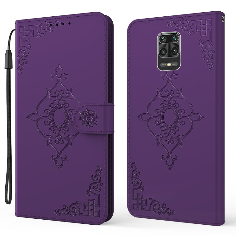 For Xiaomi Redmi Note 9 Pro Embossed Fortune Flower Pattern Horizontal Flip Leather Case with Holder & Card Slot & Wallet & Lanyard