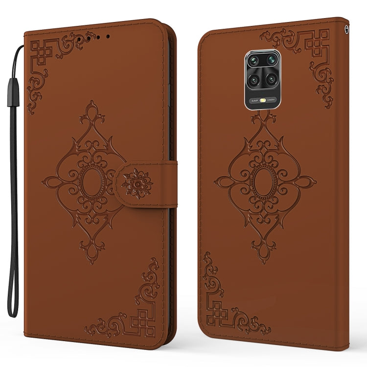For Xiaomi Redmi Note 9 Pro Embossed Fortune Flower Pattern Horizontal Flip Leather Case with Holder & Card Slot & Wallet & Lanyard