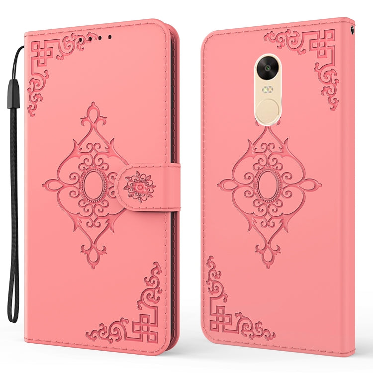 For Xiaomi Redmi Note 4X Embossed Fortune Flower Pattern Horizontal Flip Leather Case with Holder & Card Slot & Wallet & Lanyard