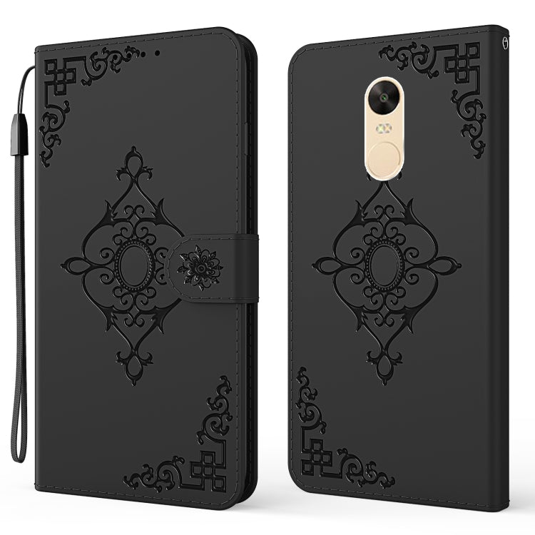 For Xiaomi Redmi Note 4X Embossed Fortune Flower Pattern Horizontal Flip Leather Case with Holder & Card Slot & Wallet & Lanyard