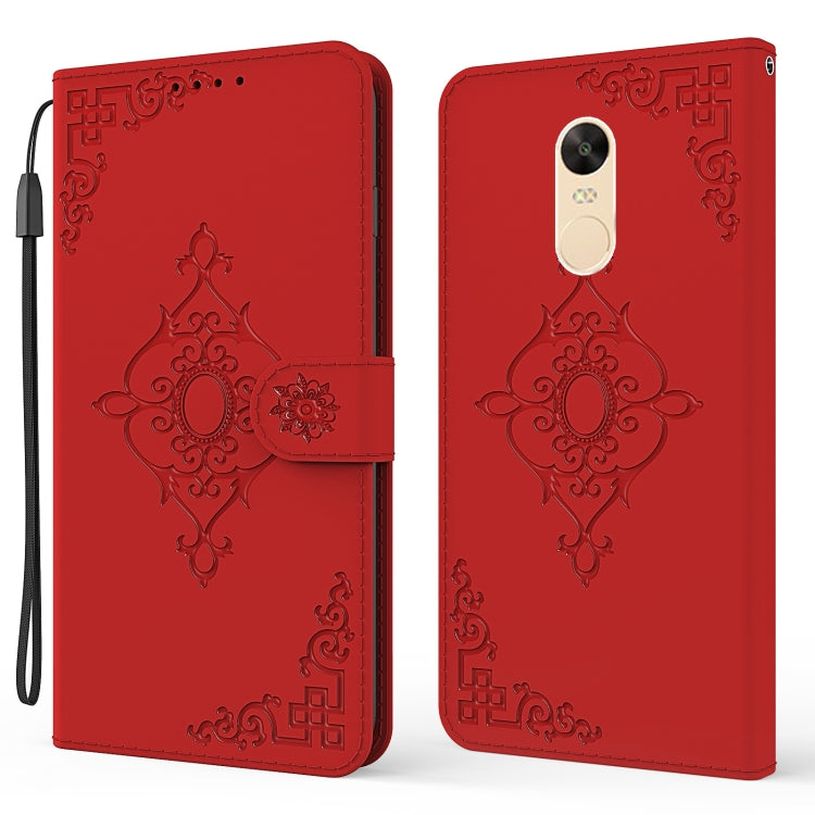 For Xiaomi Redmi Note 4X Embossed Fortune Flower Pattern Horizontal Flip Leather Case with Holder & Card Slot & Wallet & Lanyard