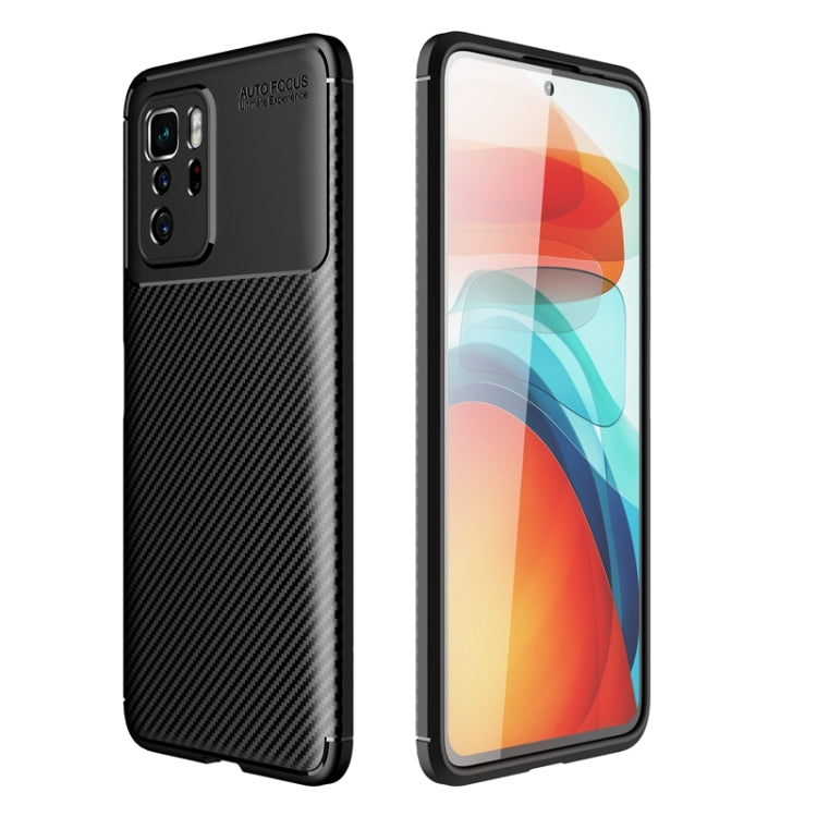 For Xiaomi Redmi Note 10 Pro 5G Carbon Fiber Texture Shockproof TPU Case