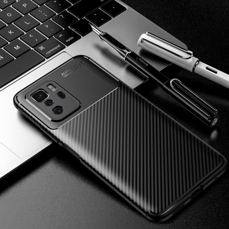 For Xiaomi Redmi Note 10 Pro 5G Carbon Fiber Texture Shockproof TPU Case