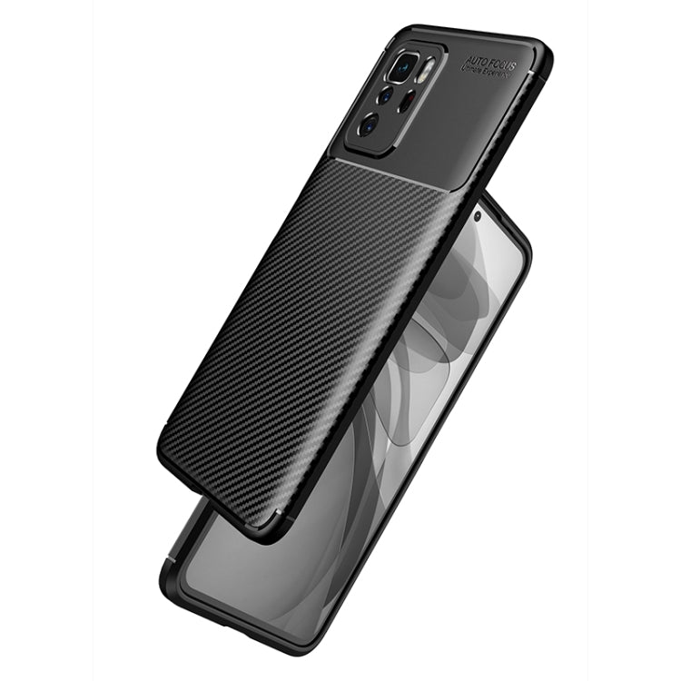 For Xiaomi Redmi Note 10 Pro 5G Carbon Fiber Texture Shockproof TPU Case
