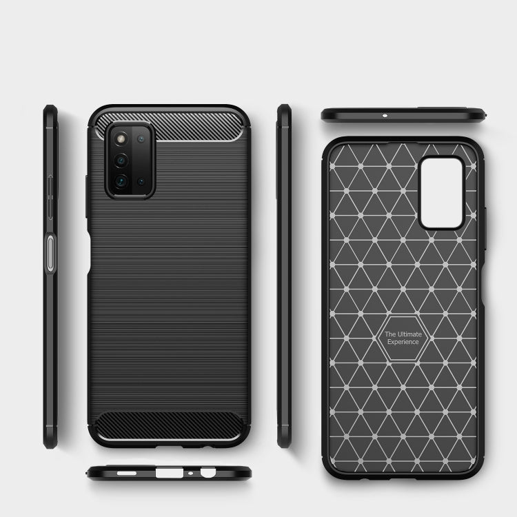 For Samsung Galaxy F52 5G Brushed Texture Carbon Fiber TPU Case
