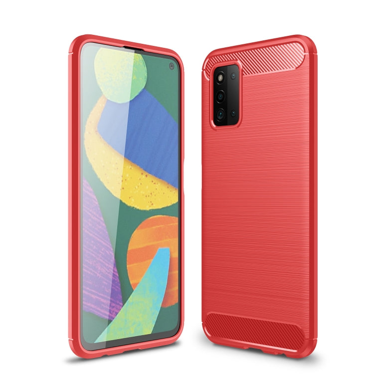 For Samsung Galaxy F52 5G Brushed Texture Carbon Fiber TPU Case