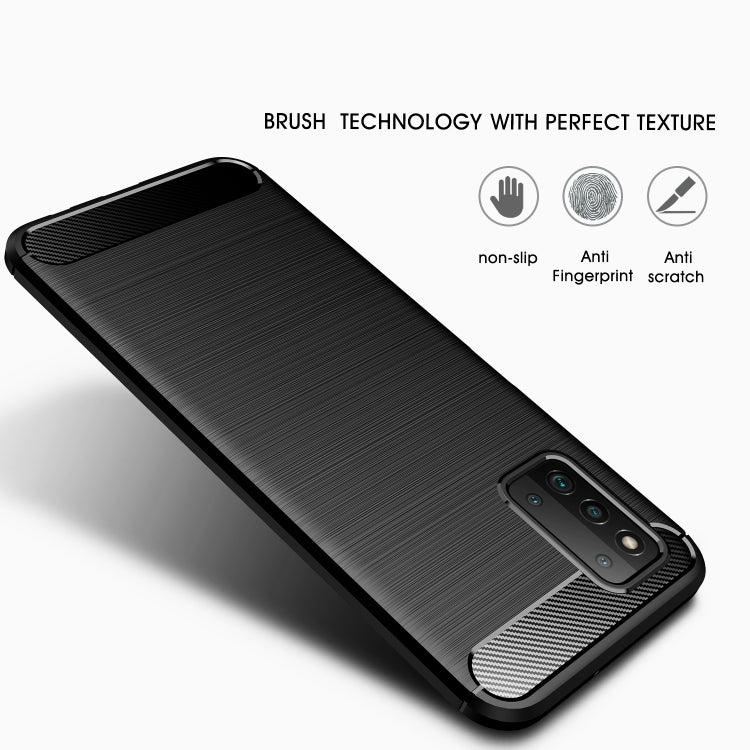 For Samsung Galaxy F52 5G Brushed Texture Carbon Fiber TPU Case