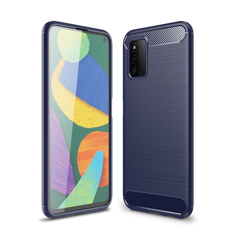 For Samsung Galaxy F52 5G Brushed Texture Carbon Fiber TPU Case