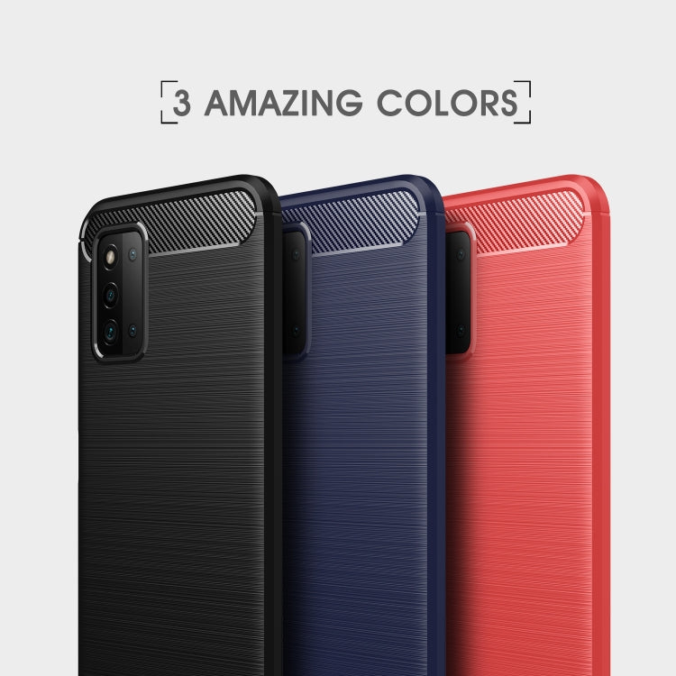 For Samsung Galaxy F52 5G Brushed Texture Carbon Fiber TPU Case