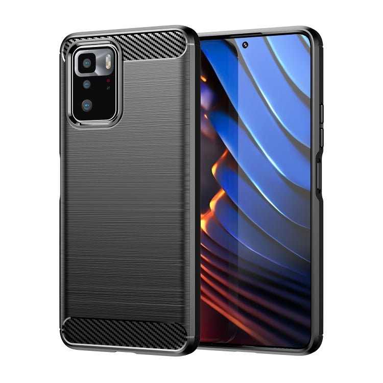 For Xiaomi Redmi Note 10 Pro 5G Brushed Texture Carbon Fiber TPU Case