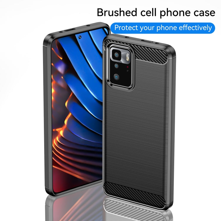 For Xiaomi Redmi Note 10 Pro 5G Brushed Texture Carbon Fiber TPU Case
