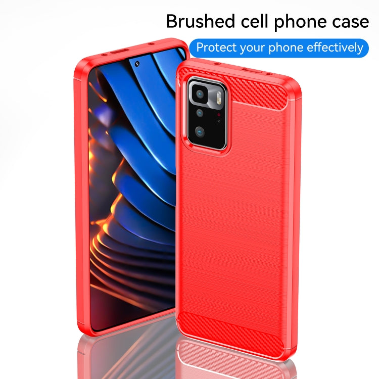 For Xiaomi Redmi Note 10 Pro 5G Brushed Texture Carbon Fiber TPU Case