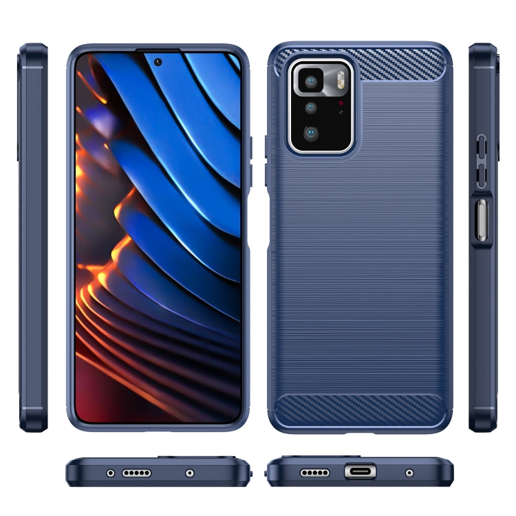 For Xiaomi Redmi Note 10 Pro 5G Brushed Texture Carbon Fiber TPU Case