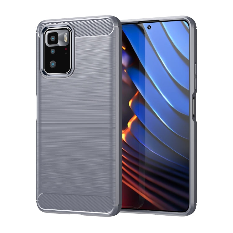 For Xiaomi Redmi Note 10 Pro 5G Brushed Texture Carbon Fiber TPU Case