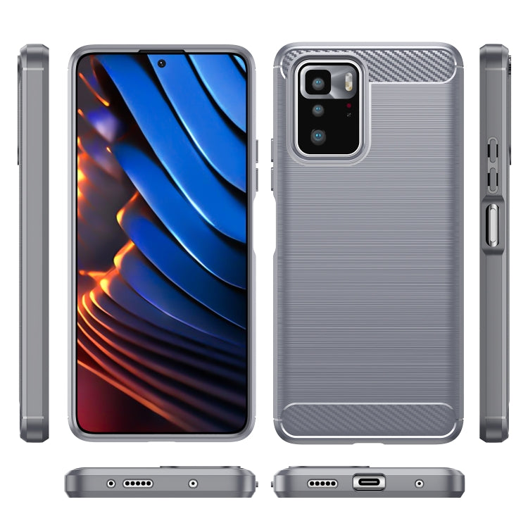 For Xiaomi Redmi Note 10 Pro 5G Brushed Texture Carbon Fiber TPU Case