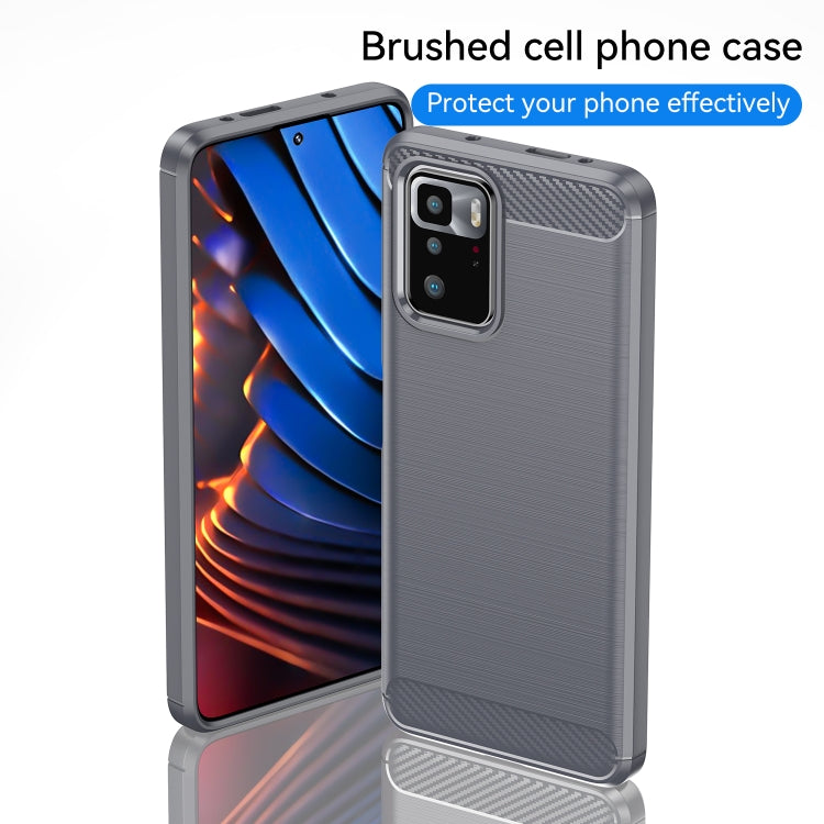 For Xiaomi Redmi Note 10 Pro 5G Brushed Texture Carbon Fiber TPU Case