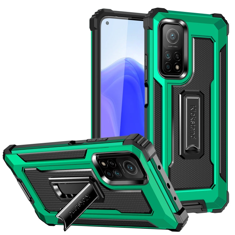 For Xiaomi Mi 10T 5G Knight Jazz PC+TPU Shockproof Protective Case with Foldable Holder