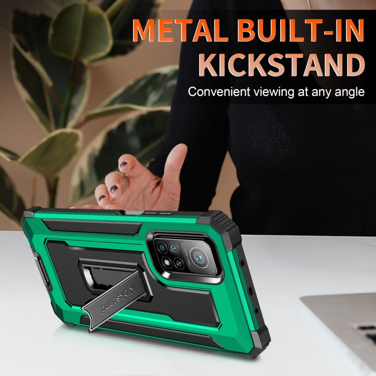 For Xiaomi Mi 10T 5G Knight Jazz PC+TPU Shockproof Protective Case with Foldable Holder